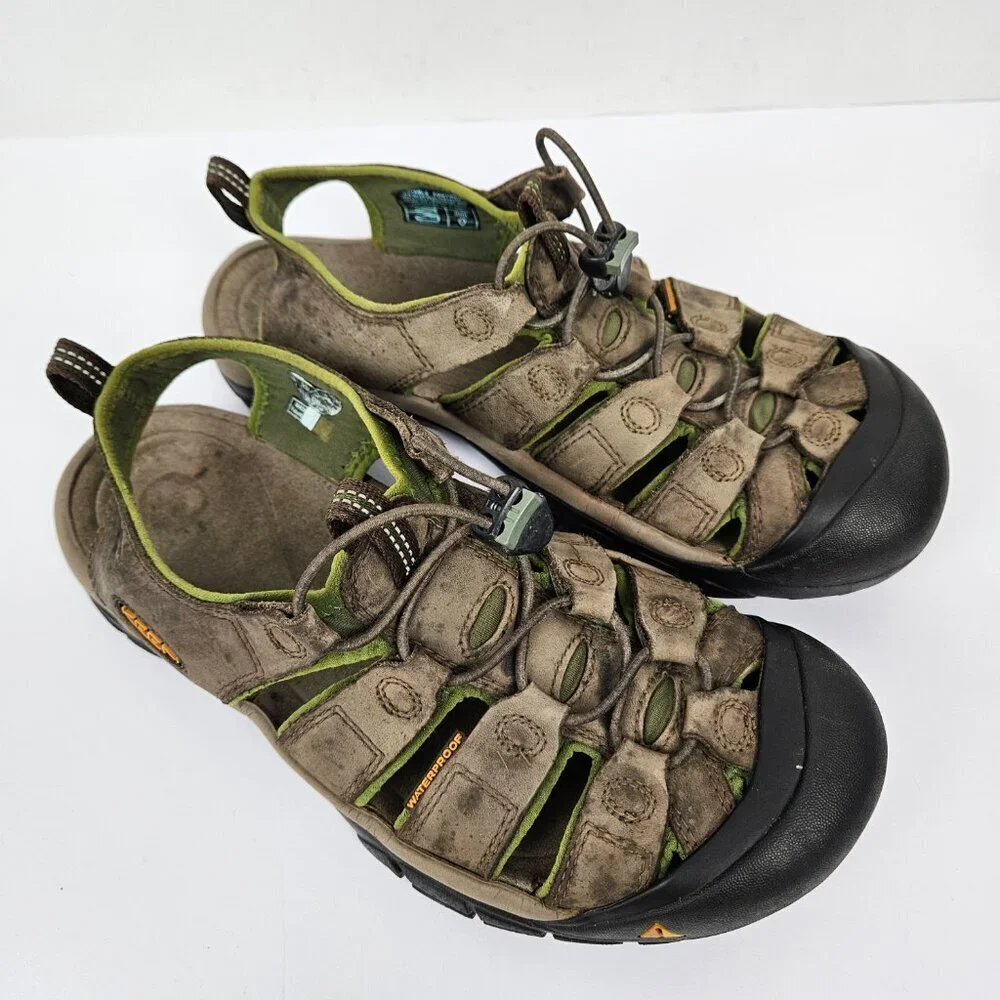 Keen Newport Waterproof Leather Sandal Tan/Green1001901
